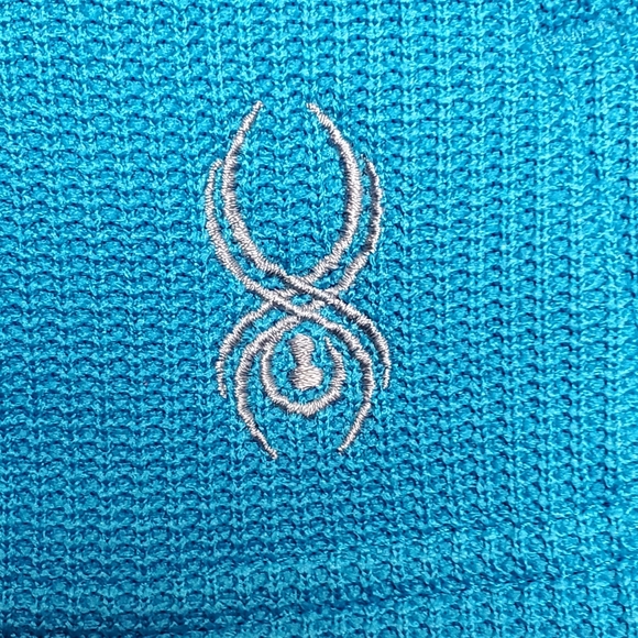 Women's Spyder Core Waffle Knit Zip Up Jacket Turquoise Size L - Picture 4 of 16